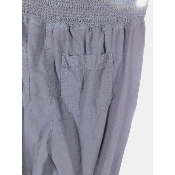 Briggs Pants Womens Medium Black Linen Blend Pull On Wide Leg Elastic Waist - Picture 6 of 9